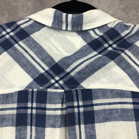 Rails Womens Sz S Amelie Tie Front Button Down Shirt in Lapis Coast Blue White - Picture 6 of 11